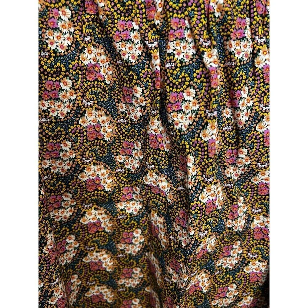 J.CREW Collection Ratti Prism Floral Print Cotton Skirt Sz XL Midi Lined Slit